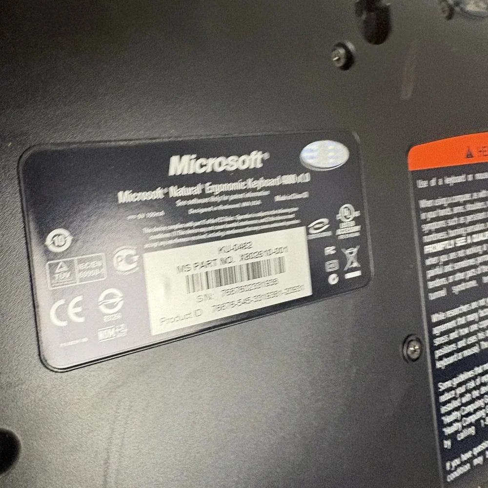 Microsoft Natural Ergonomic Keyboard USB 4000 v1.0 KU-0462 Tested Working